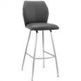 thumbnail image 2 of Home Square 30" Stainless Steel Barstool in Gray Faux Leather - Set of 2, 2 of 11