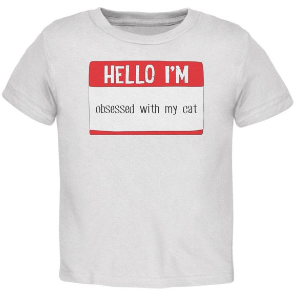 Halloween Hello I'm Obsessed With My Cat Toddler T Shirt White Toddler Size 5/6