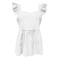 thumbnail image 4 of ZHOUCHANKIDS Womens Tank Tops Casual Summer Square Neck Tops Ruffle Strap Sleeveless Peplum Blouses Trendy Tank Top White XXXL, 4 of 5