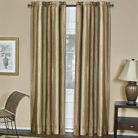 Royal Ombre Crushed Semi Sheer 63 in. Long Curtain Panel Pair - Earth