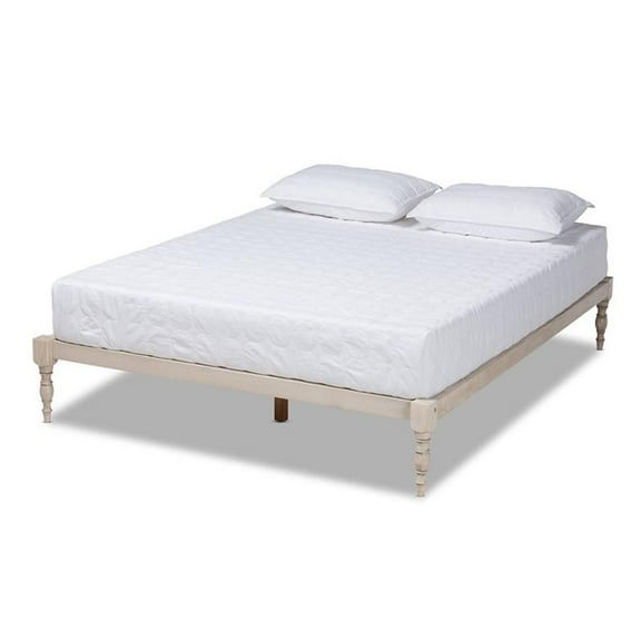 Bowery Hill King Size White Finished Wood Platform Bed Frame