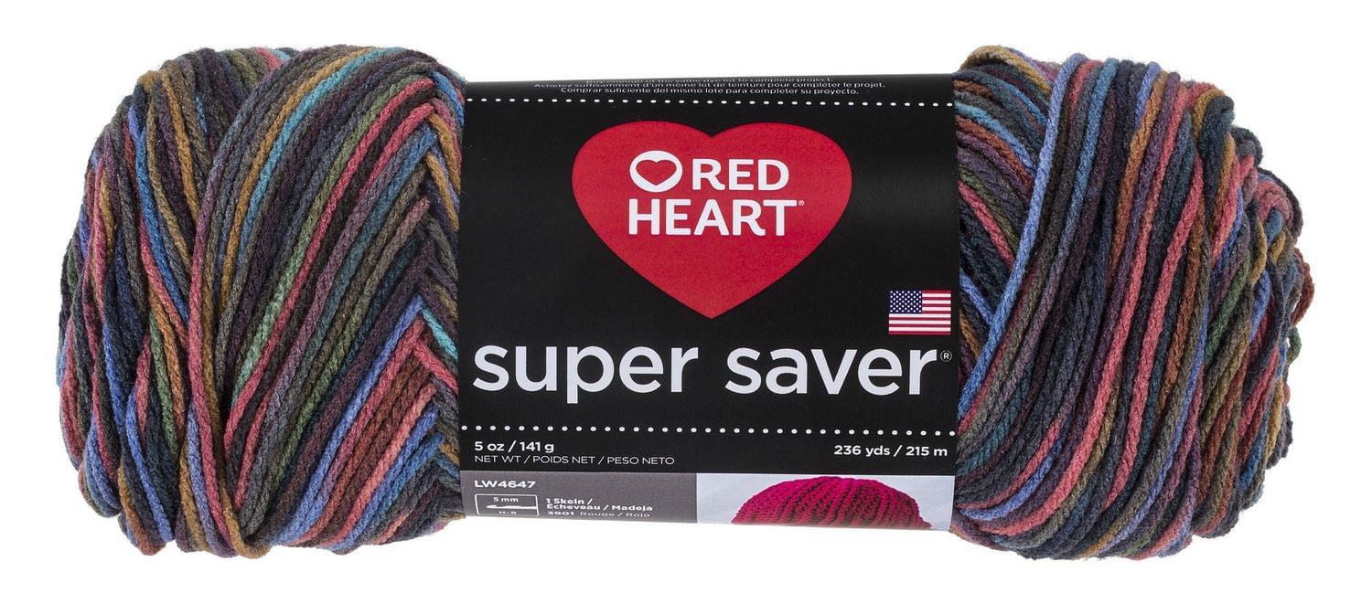 Fil Red Heart Super Saver, imprimés, acrylique #4 moyen, 5oz/142g, 236 yards