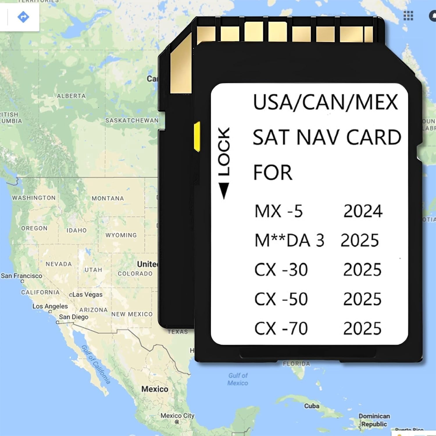 2025 2026 Latest Navigation SD Card Compatible with 2025/2026-3,2024/2025/2026-MX-5, 2025/2026-CX-30, 2025/2026-CX-50, 2025/2026-CX-70