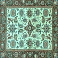 thumbnail image 1 of Ahgly Company Indoor Square Oriental Light Blue Traditional Area Rugs, 7' Square, 1 of 4