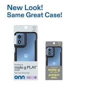 onn Dual-Layer Phone Case for Motorola moto g PLAY (2024) - Black/Clear