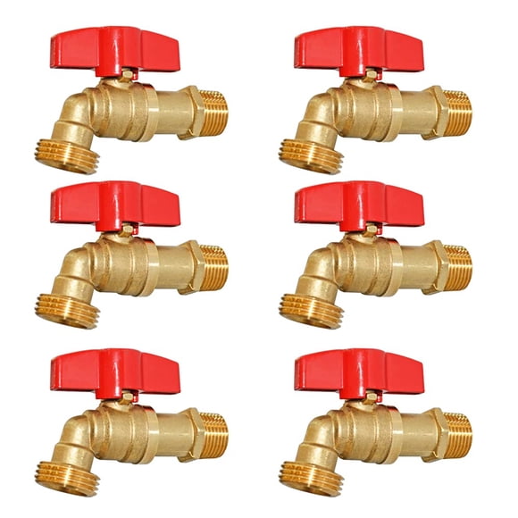 HQMPC Robinet Extérieur Tuyau Vanne à Bille Robinet de Tuyau de Jardin Connexion Robinet Vanne d'Arrêt Sans Plomb Vanne d'Arrêt en Laiton 1/2 Pouces MNPT Connexion