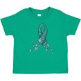 thumbnail image 3 of Inktastic Ovarian Cancer Awareness Teal Ribbon Made of Hearts Boys or Girls Baby T-Shirt, 3 of 5