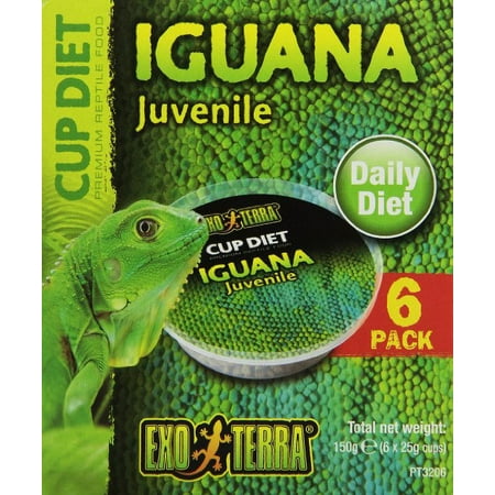 EXO TERRA Iguana Cup Diet Juvenile - 6 x 0.8oz / 25g