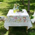 thumbnail image 3 of Rectangle Summer Tablecloth Printed Yellow Flower Vintage Summer Floral Patterns Table Cloths for Easter Picnic Outdoor Home Holiday Dining Kitchen (Yellow and Pink Flowers, 60 x 120 Inch), 3 of 6