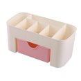 thumbnail image 2 of Caja organizadora de maquilje de 6 comptimentos con cajón pa pinceles cosméticos de lápices biales - Rosa Rosado Macarena Vitrina de almacenamiento de cosméticos, 2 of 6