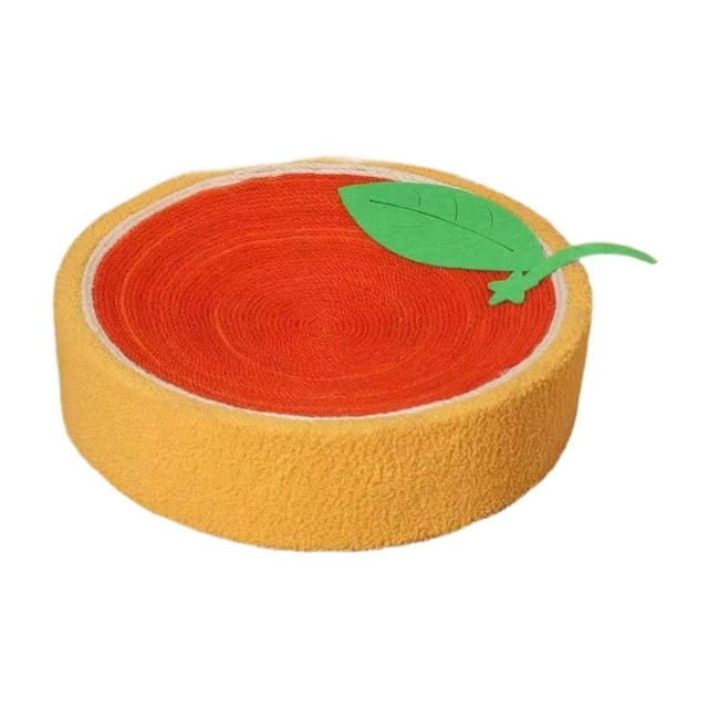 GROWTH TANK Round Sisal Cat Scratching Board Cute Fruit Cat Scratch Board for Cat Kitten orange