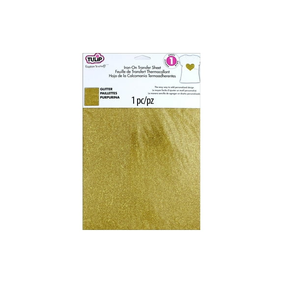 Tulip Iron-On Transfer Sheet 8.5"X11" 1/Pkg-Gold Glitter