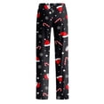 thumbnail image 4 of Christmas Pajama Pants for Women Snowflake Christmas Hats Graphic Soft Pj Bottoms Comfy Casual Lounge Sleepwear Pants Holiday Pajama Pants Navy,S, 4 of 5