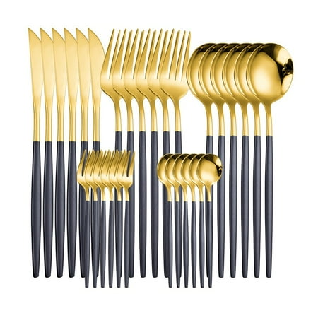 

24Pcs/set Cutlery Set Stainless Steel Dinnerware Silverware Flatware Set Dinner Knife Fork Spoon