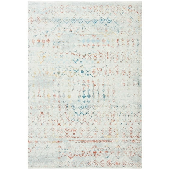 SAFAVIEH Tulum Herbert Distressed Southwestern Area Rug, 5'3" x 7'6", Ivory/Pink