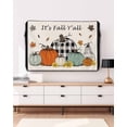 thumbnail image 3 of Outdoor TV Cover 30 to 32 Inch Weatherproof, Farmhouse Fall Thanksgiving Waterproof TV Screen Protector for Outside Decor with Zipper and Pocket 30"L x 19"H&nbsp; , Orange Teal Plaid Pumpkins Leaf, 3 of 7