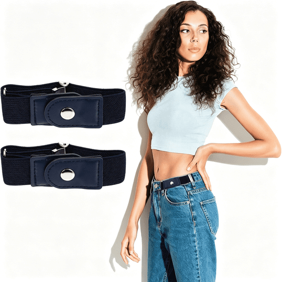 TELOLY No Buckle Belts for Women and Men, Men Side Belts, Without Buckle Elastic Stretch Invisible Belt