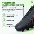 thumbnail image 4 of Vizari USA Stealth Firm Ground Soccer Cleats for Kids – Durable, Lightweight Athletic Shoes for Boys and Girls, Black/Orange, 8.5, 4 of 8
