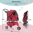 thumbnail image 6 of Bestpet 3 Wheel Collapsible Pet Stroller, Red, 6 of 7