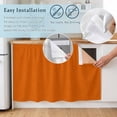 thumbnail image 4 of Burnt Orange Sink Skirt for Bathroom, Self-Adhesive Under Sink Curtain, Country Modern Farmhouse Solid Fall Orange Hide Pipes & Storage Fabric Cabinet Skirt Cover for Kitchen Laundry 32"x55", 4 of 8