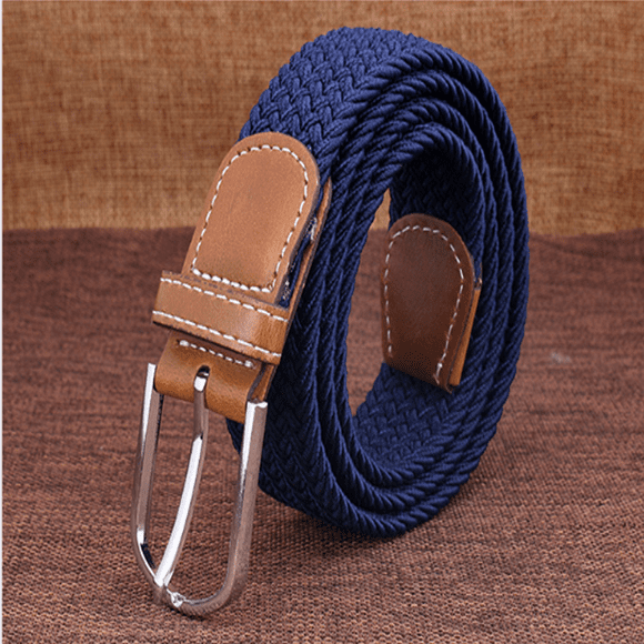 Neutral elastic fabric belt Braided elastic belt (dark cyan) elastic belt stretch belt for men and women