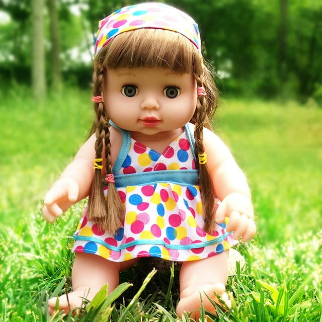 Muñeca parlante parpadeante con activación por voz | Juguete de simulación de vinilo de goma suave para bebé | Muñeca de aprendizaje para educación temprana en jardín de infantes | Colores rosa, azu