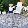 thumbnail image 2 of Safavieh Courtyard Karina Animal Indoor/Outdoor Area Rug, Ivory/Navy, 5'3" x 5'3" Round, 2 of 10