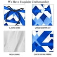 thumbnail image 4 of luoweisi Men's Beach Shorts Quick Dry Swim Trunks with Mesh Lining Blue and White Geometry 2XL, 4 of 5