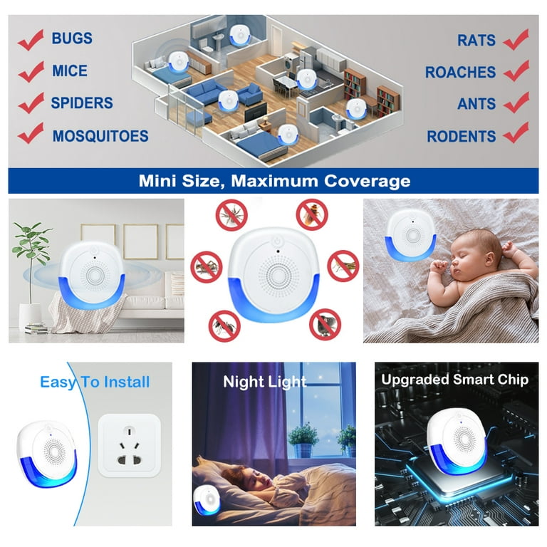 Black & Decker EX420-2P-D6 Ultrasonic Pest Repeller Nightlight, Medium Room  (2 Pack) : : Health, Household and Personal Care