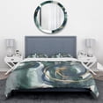 thumbnail image 2 of Designart 'Mettalic Indigo and Gold III' Geometric Duvet Cover Set, 2 of 4