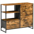 thumbnail image 1 of HOMCOM Armoire de rangement cuisine 4 tiroirs 2 étagères ouvertes, 1 of 10