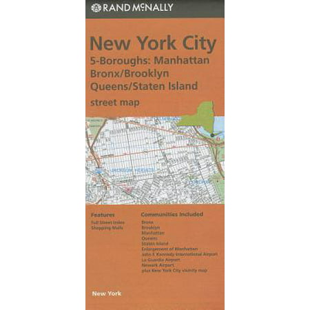 Rand mcnally new york city 5 boroughs, new york street map : manhattan/bronx/brooklyn/queens/staten: