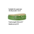 thumbnail image 3 of INSPIRE CHIC Thin Waist Belts for Women Rectangle Pin Buckle Skinny Leather Belt for Pants Dress Fit waist 78-95cm/30.7-37.4" Green, 3 of 4