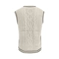 thumbnail image 6 of UJNDER V Neck Sweater Vest for Women Oversized Sleeveless Loose Knit Tops Cable Knit Style Beige One Size, 6 of 6