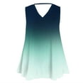 thumbnail image 3 of USSUMA Womens Tops Womens Tank Tops Sleeveless V Neck Loose Plus Size Tops for Women Printed Gradient Lounging Tshirt Loose Tee Daily Wear Green Polyester Up to 50% off Tank Top for Women Xl, 3 of 5