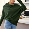 thumbnail image 4 of Duoif Sweaters for Women Trendy Light Weight Sweaters for Women Casual Long Sleeve Tops Winter Knit Drop Shoulder Sweater Fall Jumper Tunics Women's Sweaters Womens Tops Green L, 4 of 6