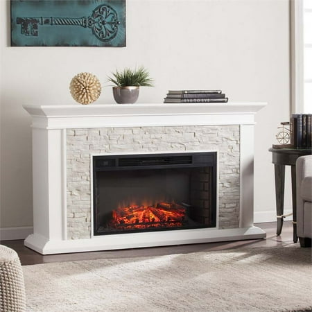 Bowery Hill Faux Stone Electric Fireplace Walmart Com