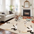 thumbnail image 2 of Japanese Style Area Rugs 5'x8', Washable Small Throw Rugs for Classroom Bedroom, Country Vintage Blossom Peony Birds Indoor Outdoor Rug Non-Slip Low Pile Carpet Runner Reversible Floor Mats, 2 of 8