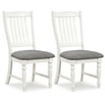 thumbnail image 1 of Costway Set of 2 Dining Chairs with Solid Wood Legs & Padded Seat Kitchen Side Chair White & Grey, 1 of 8