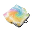 thumbnail image 4 of Lady Leather Wallet Zero 4.13 X 4.52 In Three-Dimensional Buckle Design Small Portable Easy Opening And Closing Lightgreen Tie Dye Background Rainbow Colors, 4 of 5