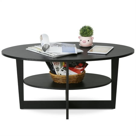 Furinno 15020WN Jaya Oval Coffee Table  Walnut Color