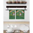 thumbnail image 3 of Gnomes St. Patrick's Day Kitchen Dish Towels for Drying Dishes Set of 3, Green Lucky Clovers Rainbow Waffle Weave Microfiber Hand Tea Bathroom Towels Quick Dry & Absorbent Towel 15.7x23.6, 3 of 7