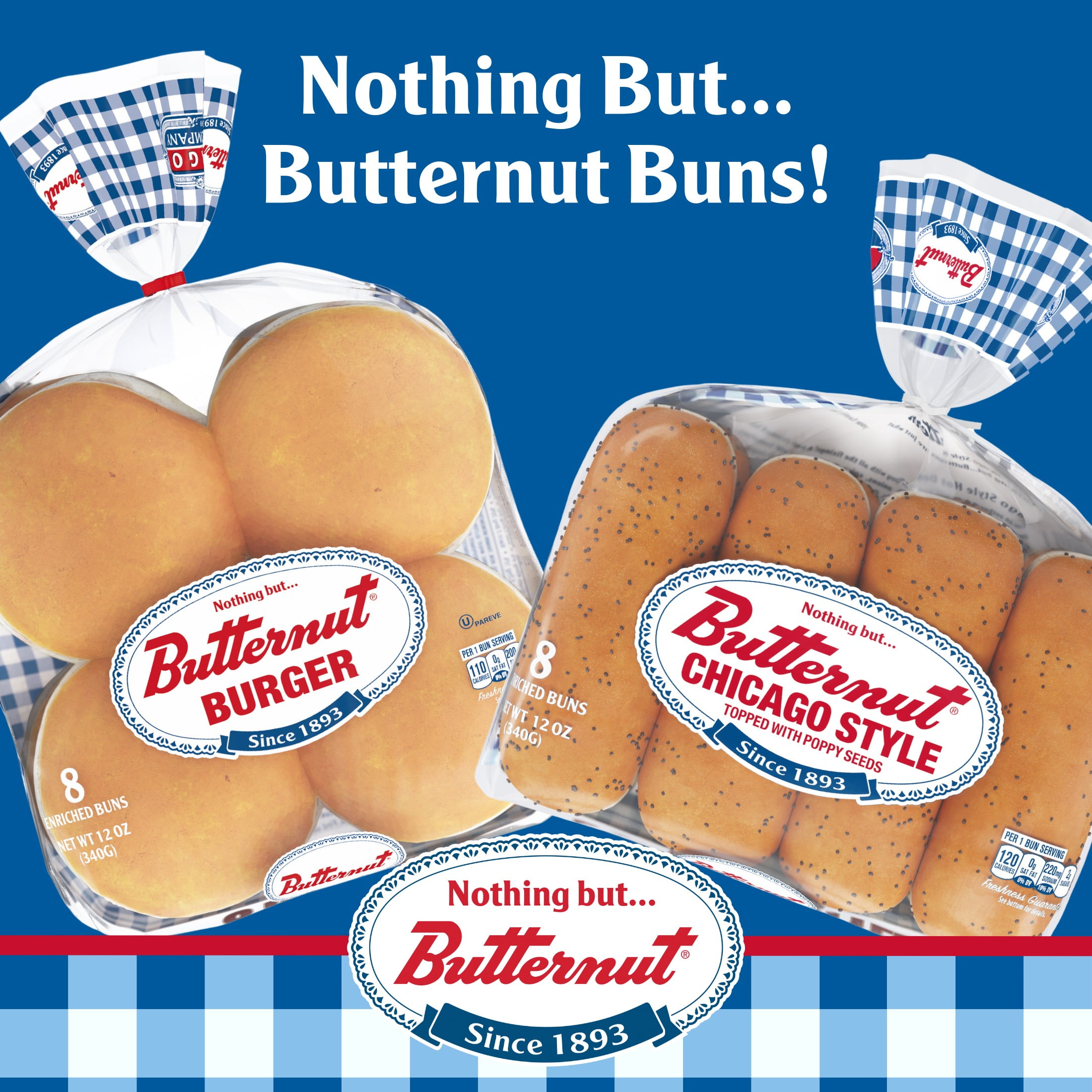 Butternut White Hot Dog Buns, 12 oz, 8 Count - Walmart.com
