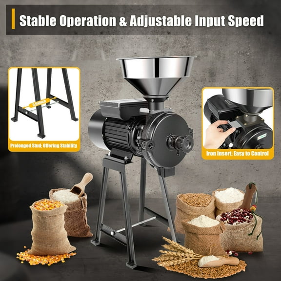 1500W Electric Grinder Mill Grain Corn Wheat Feed/Flour Dry Cereal Machine for restaurants, research institutes