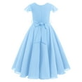 thumbnail image 3 of IBTOM CASTLE Flower Girls Chiffon A-line Party Dresses Wedding Junior Bridesmaid Princess Pageant Communion Maxi Gowns 11-12 Years Light Blue, 3 of 8
