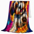 thumbnail image 2 of Colorful Yorkshire Terrier Pop Art Dog Portrait, Playful Pet Portrait Pattern, Warm Flannel Blanket for Living Room and Bedroom, Dog Lovers Just Because Gift, Pet Lover Home Decor, 2 of 9
