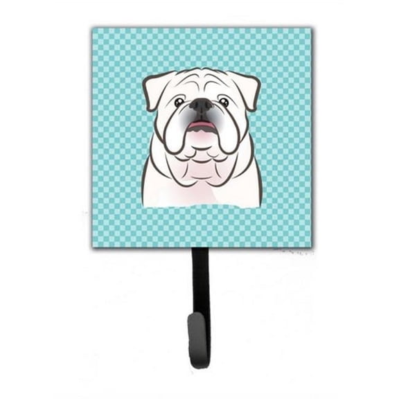 Carolines Treasures BB1158SH4 Checkerboard Blue White English Bulldog Leash & Key Holder