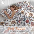 thumbnail image 5 of Boho Leaf Bedding 3 Piece Duvet Cover Set Full Size, Orange Red Spring Farmhouse Pastoral Tribal Soft Microfiber Comforter Cover with Zipper Closure & Pillowcases, Wrinkle & FadeResistant Quilt Cover, 5 of 9