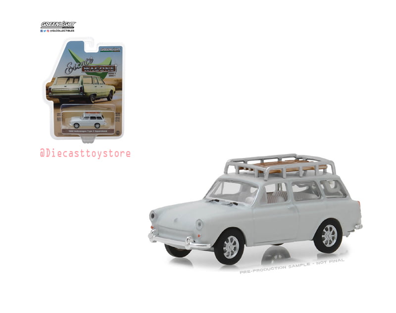 1968 Volkswagen Type 3 Squareback Lotus White with Roof Rack Estate Wagons Series 1 1/64 Diecast Model Car by Greenlight 29910 D 
