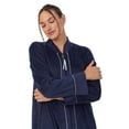 thumbnail image 6 of Aria Women's Stretch Velour Long Sleeve Zip Front Sleepwear Robe with Pockets, Sizes XS-5X, 6 of 6